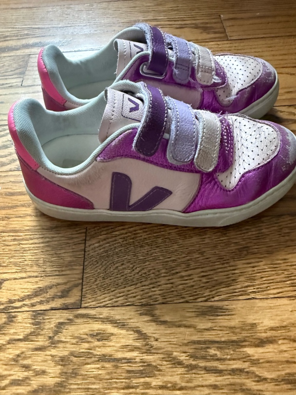 Veja Kids Purple Pink Velcro Sneakers Size 13.5 Play Condition
